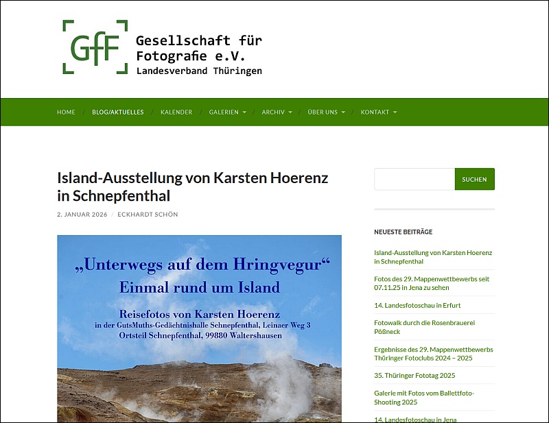 Sreenshot der Webseite des Landesverbands Berlin der GfF vom Januar 2026